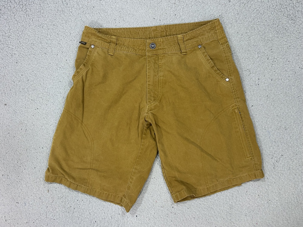 Kuhl Ramblr Shorts Mens 32 Brown Canvas Cargo Hiking Trail Outdoor Utility
